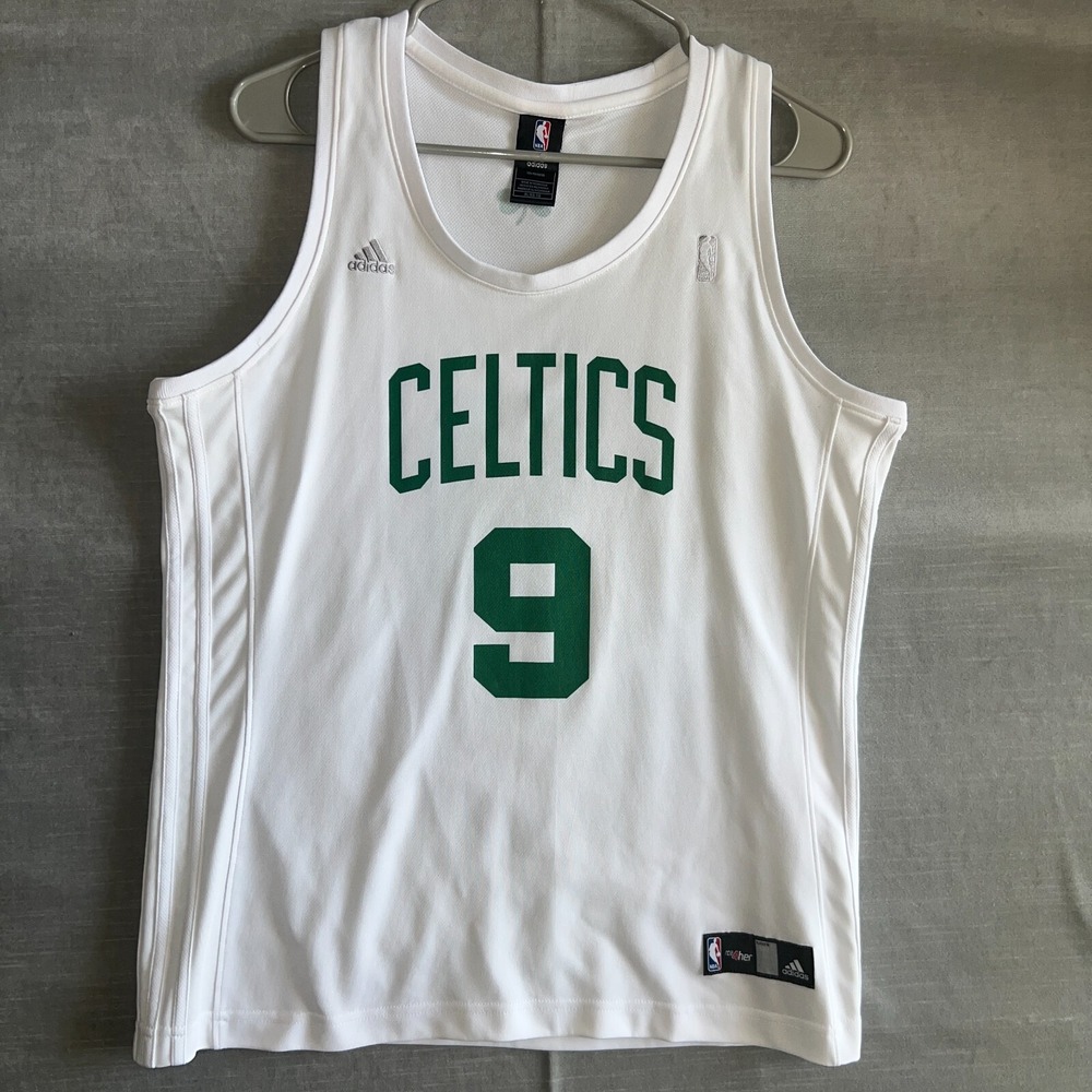 Adidas NBA 4Her Celtics Rajon Rondo #9 Jersey White Kelly Green‎ XL Polyester